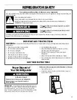 Preview for 3 page of Whirlpool CT14NKXJN00 Refrigerator Use & Care Manual