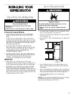 Preview for 5 page of Whirlpool CT14NKXJN00 Refrigerator Use & Care Manual