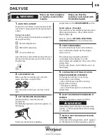 Предварительный просмотр 13 страницы Whirlpool DDLX 70113 Health & Safety, Use & Care And Installation Manual