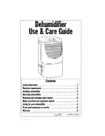 Preview for 1 page of Whirlpool Dehumidifier Use & Care Manual