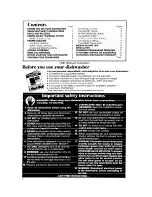 Preview for 2 page of Whirlpool DU7600XS Series Use & Care Manual