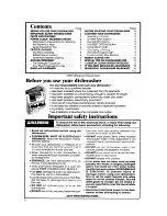 Preview for 2 page of Whirlpool DU87OOXT Series Use & Care Manual