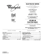 Preview for 1 page of Whirlpool DUET W10294021A Use And Care Manual