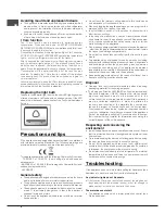 Предварительный просмотр 8 страницы Whirlpool E2BL 19** F TK Operating Instructions Manual