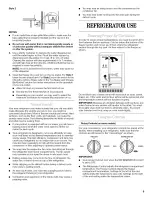 Предварительный просмотр 9 страницы Whirlpool ED0GTKXKQ01 Use & Care Manual