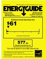 Preview for 1 page of Whirlpool ED5DHEXWB - 25' Dispenser Refrigerator Energy Manual