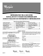 Предварительный просмотр 1 страницы Whirlpool ED5FHAXVT - 25' Dispenser Refrigerator Use & Care Manual