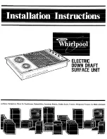 Whirlpool Electric Down Draft Surface Unit Installation Instructions Manual предпросмотр