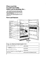 Предварительный просмотр 2 страницы Whirlpool ET17HK Use And Care Manual