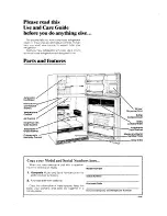 Предварительный просмотр 2 страницы Whirlpool ET22MT Use & Care Manual