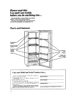 Preview for 2 page of Whirlpool EV130C Use & Care Manual