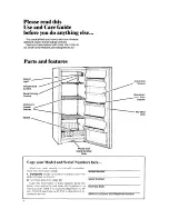 Предварительный просмотр 2 страницы Whirlpool EV150F Use And Care Manual