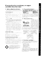 Предварительный просмотр 11 страницы Whirlpool EV150FXR User Manual