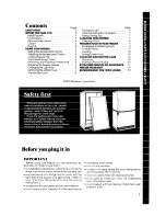 Preview for 3 page of Whirlpool EV150N Use And Care Manual