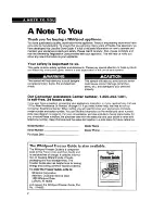 Preview for 2 page of Whirlpool EV150NXAN00 Use And Care Manual