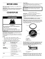 Preview for 6 page of Whirlpool FGP325H Use And Care Manual