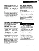 Preview for 9 page of Whirlpool FGS385B Use And Care Manual