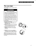 Preview for 27 page of Whirlpool FGS385B Use And Care Manual