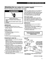 Предварительный просмотр 15 страницы Whirlpool Freezer Refrigerator Use And Care Manual