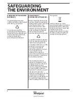 Предварительный просмотр 8 страницы Whirlpool FSCR 10431 Health & Safety, Use & Care And Installation Manual