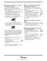 Предварительный просмотр 18 страницы Whirlpool FSCR 10431 Health & Safety, Use & Care And Installation Manual