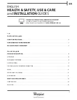 Предварительный просмотр 3 страницы Whirlpool FSCR12420 Health & Safety, Use & Care And Installation Manual