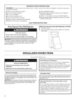 Предварительный просмотр 2 страницы Whirlpool G2IXEFMWB02 User Instructions