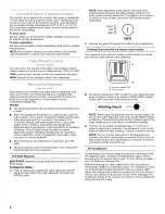 Предварительный просмотр 6 страницы Whirlpool GD5NVAXWA00 User Instructions