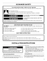 Preview for 3 page of Whirlpool GI15NDXZB Use And Care Manual