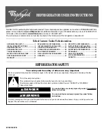 Preview for 1 page of Whirlpool  GI6FARXXY Refrigerator Use & Care Manual