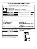 Preview for 3 page of Whirlpool Gladiator Garageworks Freezerator GAFZ21XXRK01 Use And Care Manual