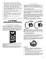 Preview for 9 page of Whirlpool Gladiator Garageworks Freezerator GAFZ21XXRK01 Use And Care Manual