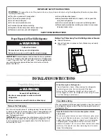 Preview for 2 page of Whirlpool Gold G9RXXFMW User Instructions