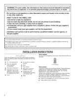 Предварительный просмотр 2 страницы Whirlpool Gold GGQ8811PG2 Installation Instructions Manual