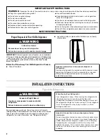 Preview for 2 page of Whirlpool Gold GSS30C6EYF User Instructions