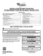 Preview for 1 page of Whirlpool Gold WGPH45**AM Installation Instructions Manual