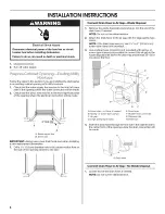 Предварительный просмотр 6 страницы Whirlpool GU3100XTVB0 Installation Instructions Manual