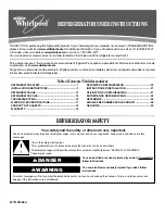 Preview for 1 page of Whirlpool GX5FHDXVA - 24.8 cu. Ft. Bottom Mount Refrigerator User Instructions