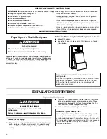 Preview for 2 page of Whirlpool  GZ25FSRXYY Refrigerator Use & Care Manual