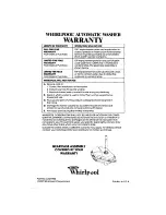 Preview for 12 page of Whirlpool LA4800XS Use & Care Manual