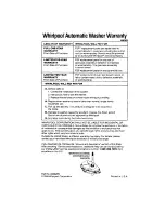 Preview for 16 page of Whirlpool LA9100XT Use & Care Manual