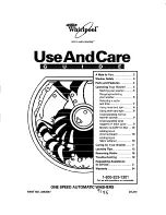 Предварительный просмотр 1 страницы Whirlpool LBR6133DQ0 Use And Care Manual