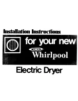 Preview for 1 page of Whirlpool LDE7800W1 Installation Manual