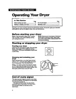 Preview for 6 page of Whirlpool LDR3822B Use And Care Manual