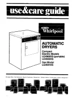 Whirlpool LE4900XS, LE4930XS, LG4931XS Use And Care Manual preview