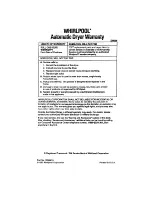 Preview for 16 page of Whirlpool LE5200XT Use And Care Manual