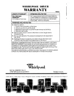 Preview for 12 page of Whirlpool LE5700XS Use And Care Manual