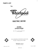 Whirlpool LE9805XPW0 Parts List preview