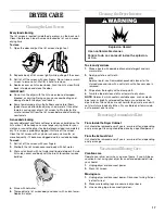 Preview for 17 page of Whirlpool LER3622HQ1 Use And Care Manual