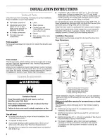 Preview for 2 page of Whirlpool LER5636PQ Installation Instructions Manual